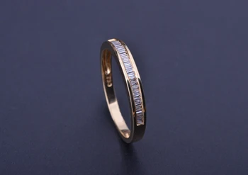 Skutočné 925 Sterling Silver Ring ROSE Gold Color Svadobné Kapela Diamantový Svadobný Prsteň Emerald Rez Micro-spevnené Romantické Šperky