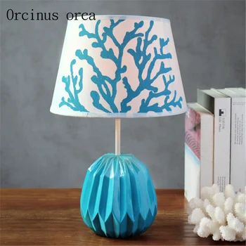 Stredomorská moderný minimalistický coral stolná lampa obývacia izba, spálňa, nočné lampy, tvorivé osobnosti tabuľka farieb lampa