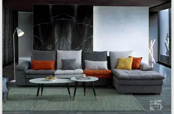 Svetlo luxusné technológie Nordic moderný minimalistický L-tvarované lehátko longue obývacia izba malý apartmán textílie gauč