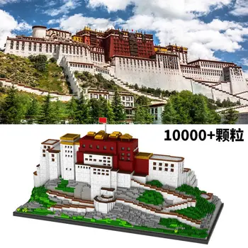 Tibetský Palác Potala model micro častíc dospelých ťažké zmontované hračka stavebné bloky