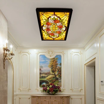 Tifany lampy tvorivé rose nástenné lampy Tiffany vitráže obývacia izba, jedáleň, bar koridoru Pozadí nástenné svietidlo 85-240