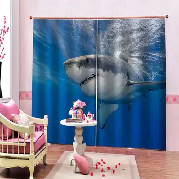 Vlastné tichom dolphin závesy 3D Okna Záclony Na Obývacia Izba, Spálňa Vlastnú veľkosť osobnosti záclony