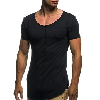 W1029-Letné nové pánske T-shirts farbou slim trend bežné krátke rukávy móda