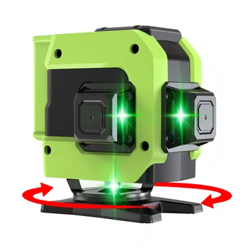 Zelený lúč lasera kríž 12 line samostatne vyrovnanie 3d auto rotačná konštrukcia nivel úrovni 360 stupeň stroja laserový úrovni