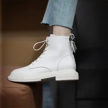 Zimné dámske nízke päty topánky patria 2021 nové hovädzej kože, topánky, topánky dámske Topánky