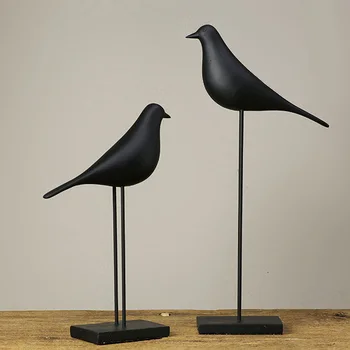 Špeciálne Zaoberá Americký / francúzsky vidiek rozšírené živice kreatívne domáce dekoratívny darček ozdoby čierny a biely vták