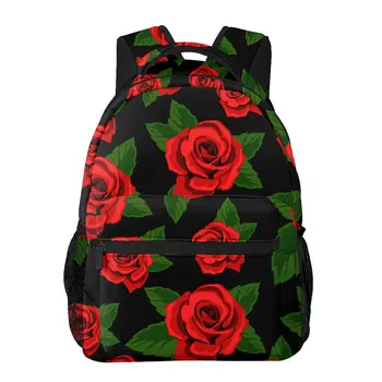 Ženy Batoh Deti Školské tašky pre Dospievajúce Dievčatá Červené Ruže S Opustí Žena Notebook Notebook Bagpack Cestovať Späť Pack 2021