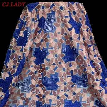 2021 Nový príchod Kameň afriky Bazin riche textílie s guľôčkami, výšivky, čipky / bazin riche šaty materiál Nigérijský vidlica Ženy A4