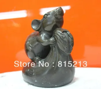 Bi00412 Čínska Ľudová Kultúra Ručné Čistý Bronzová socha Zverokruhu Myši Taška Socha