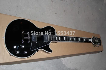 Doprava zadarmo novú Gitaru LP Custom Eben hmatníkom Elektrická gitara s black guard ladenie kľúče elektrická gitara 1112
