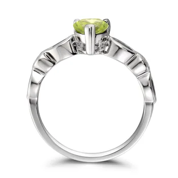 Leige Šperky Originálne Prírodné Peridot Prsteň Snubný Prsteň 925 Sterling Silver Ring Srdce Rez Zelený Drahokam Augusta Birthstone