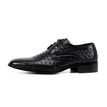 Luxusné Klasické Pánske Oxfords Šaty Topánky Čierne Originálne Kožené Business Prízvukom Topánky Štvorcové Prst Čipky Formálne Mužov Topánky Veľká Veľkosť
