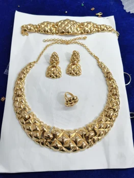 Módne Štýly Taliansko Brazília Dubai Zlato Veľké Luxusné Šperky Set High-end Žena Svadobné Party Datovania Náhrdelník Náramok Šperky