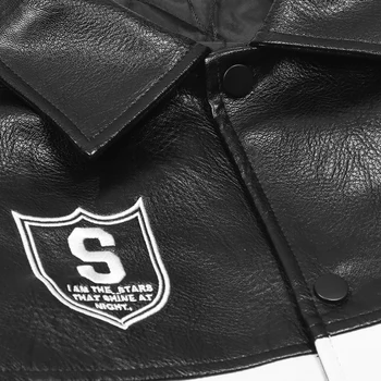 TEDSN Bombardér Kožená Bunda Mužov Streetwear Motocyklový Pretekár Kabát Vintage Ženy 2021 Zimné Harajuku Nadrozmerná Klasické Oblečenie