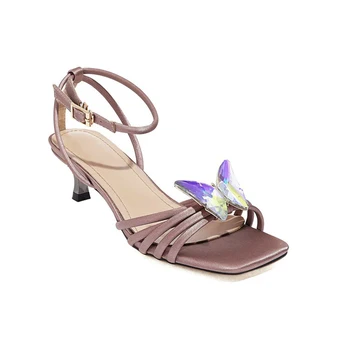 Veľká Veľkosť Módne motýľ sandále vysoké podpätky sandále dámske topánky žena lete dámy