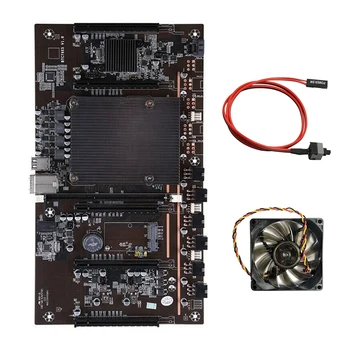 X79 H61 BTC Baník Doska s vypínačom Kábel+CPU Chladiaci Ventilátor Podporu 3060 3070 3080 GPU 5 PCIE Ťažba Doska