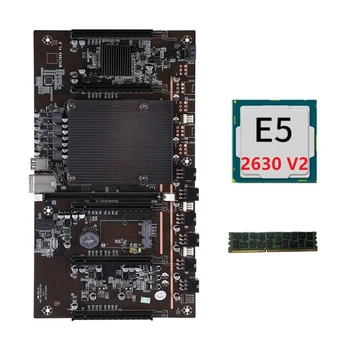 X79 H61 BTC Ťažba Doske LGA 2011 5XPCIE Podporu 3060 3070 3080 Grafická Karta s E5 2630 V2 CPU+RECC 4G DDR3 RAM