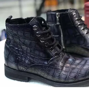 Yingshang mužov topánky mužov krokodílej kože topánky muž krokodílie topánky krokodílie topánky mužské topánky, kefa farba topánky